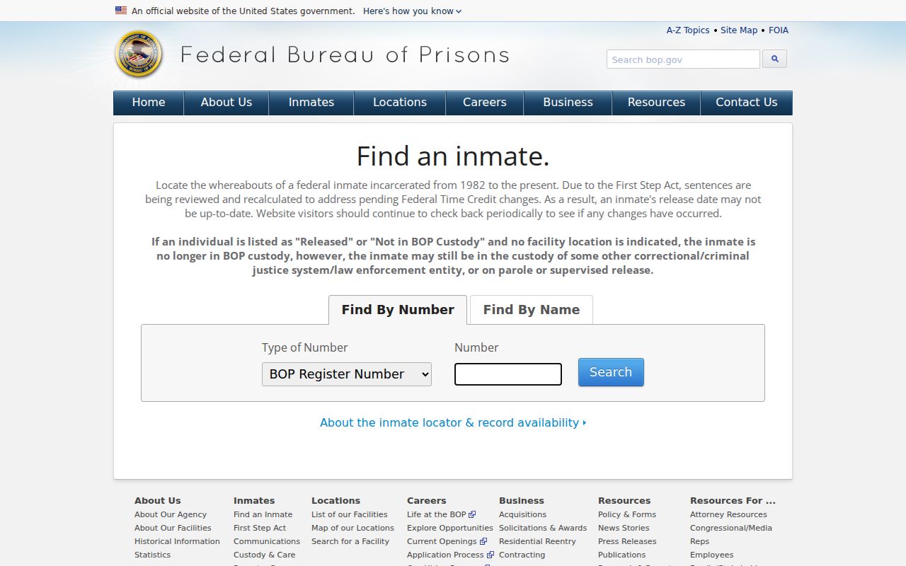Federal custody locator used after a Carteret County arrest transfer