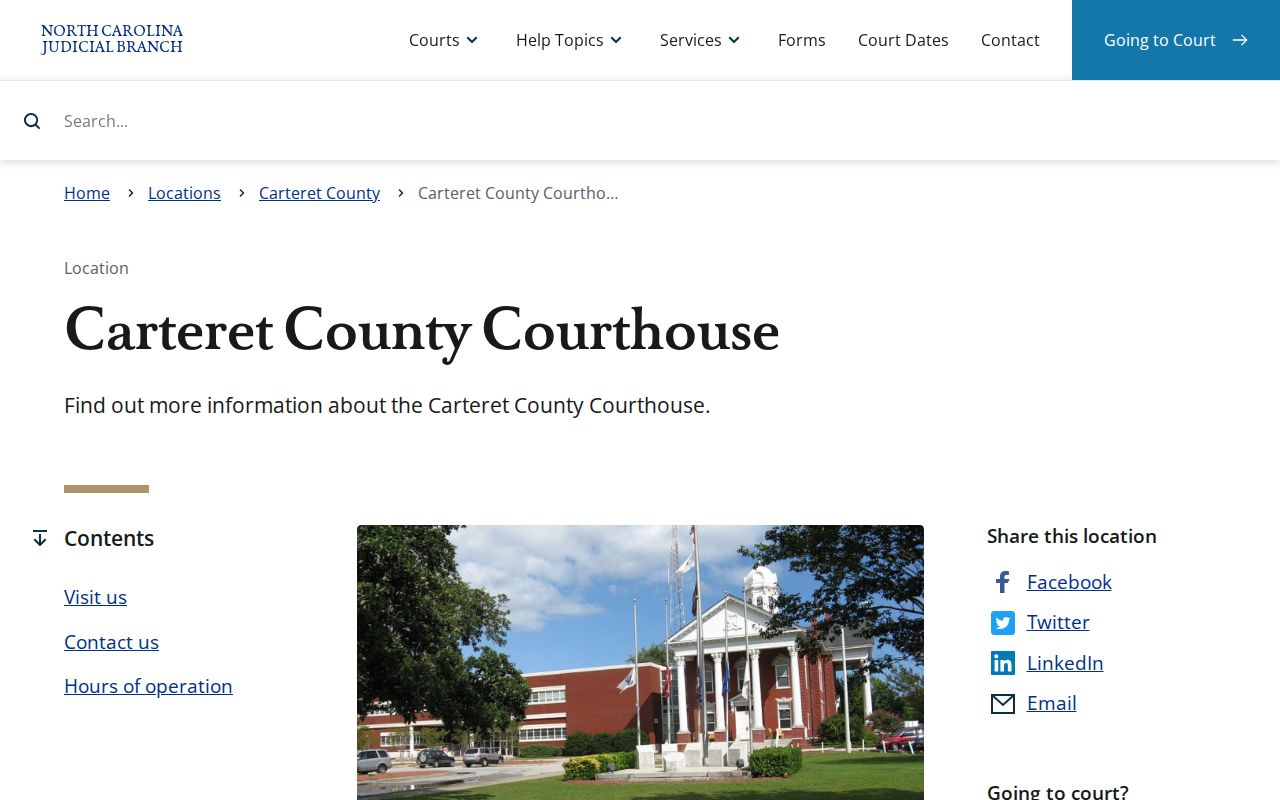Carteret County criminal court records courthouse